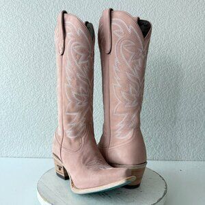 Lane Gallatin Pink Cowboy Boots 8 Western Mid Calf Tall Snip Toe Womens Size 8